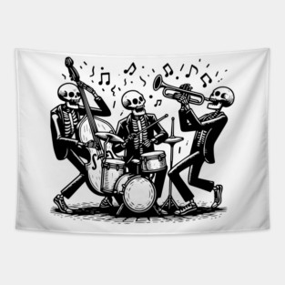 skeletons play jazz Tapestry