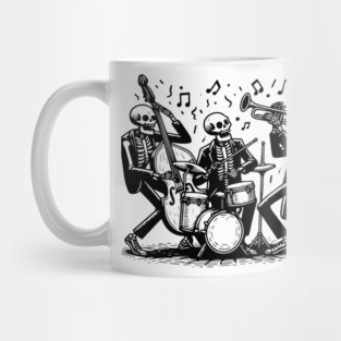 skeletons play jazz Mug