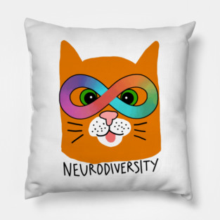 Neurodiversity Cat Pillow