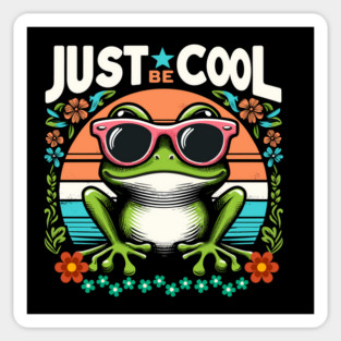 Just Be Cool - Cool Cute Frog Sticker