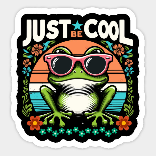 Just Be Cool - Cool Cute Frog Magnet by JessArty