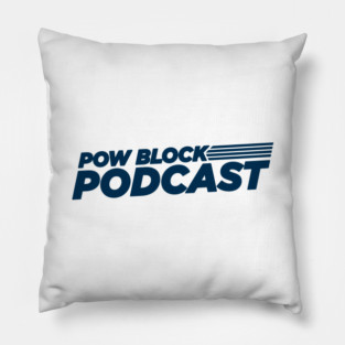 Pow Block Podcast NP 2024 Logo (Navy Blue) Pillow