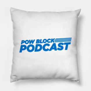 Pow Block Podcast NP Logo 2024 (Sky Blue) Pillow