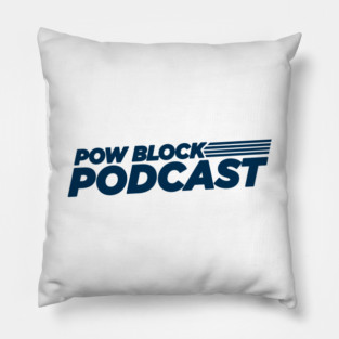 Pow Block Podcast NP 2024 Logo (Navy Blue) Pillow
