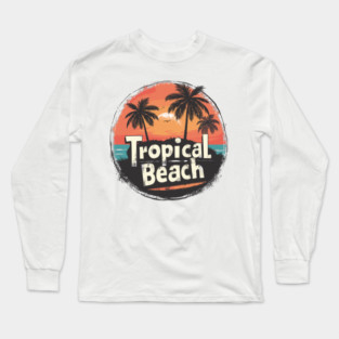 Tropical Beach Long Sleeve T-Shirt