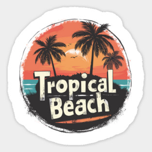 Tropical Beach Sticker