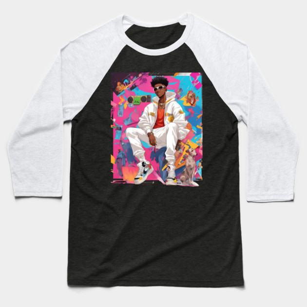Beats Rhymes Baseball T-Shirt by animegirlnft