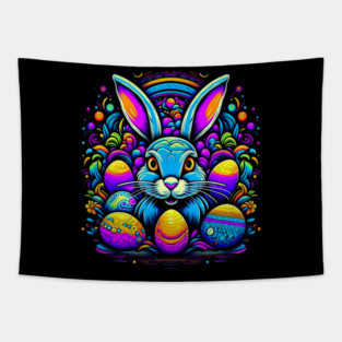 Psychedelic Easter Bunny Tapestry