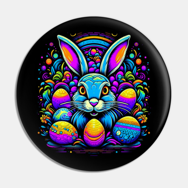 Psychedelic Easter Bunny Pin by HolidayBug
