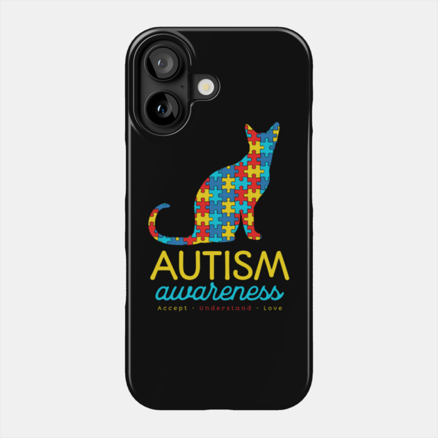 Cat Autism Awareness Phone Case by The WYLD Tribe