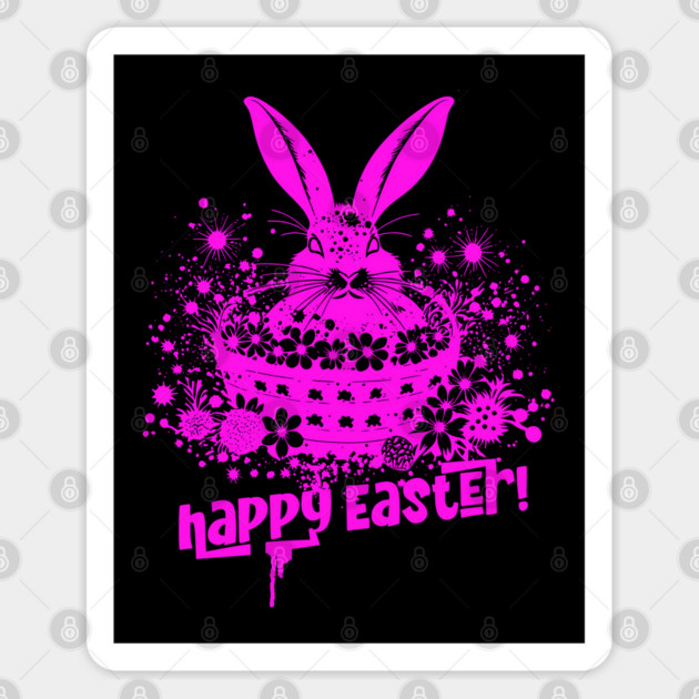Pink Graffiti Easter Bunny Sticker by HolidayBug