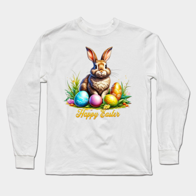 Baroque Easter Bunny Long Sleeve T-Shirt by HolidayBug
