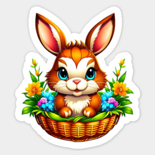 Kawaii Easter Bunny Sticker