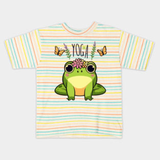 Yoga Kawaii Frog Kids T-Shirt