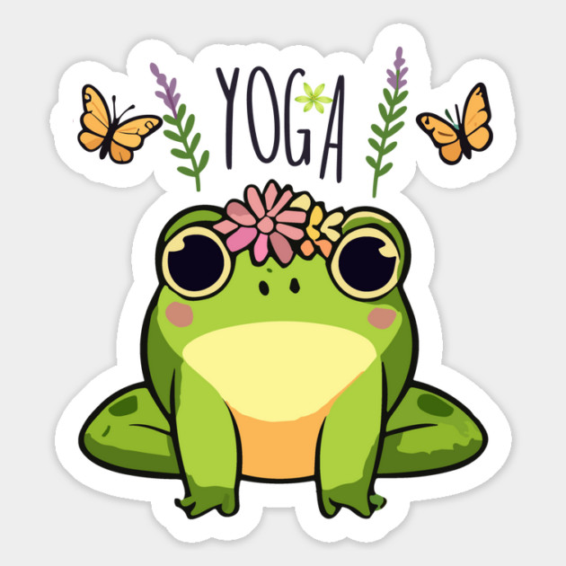 Yoga Kawaii Frog Magnet by JessArty