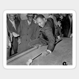 Martin Luther King playing Billards Sticker