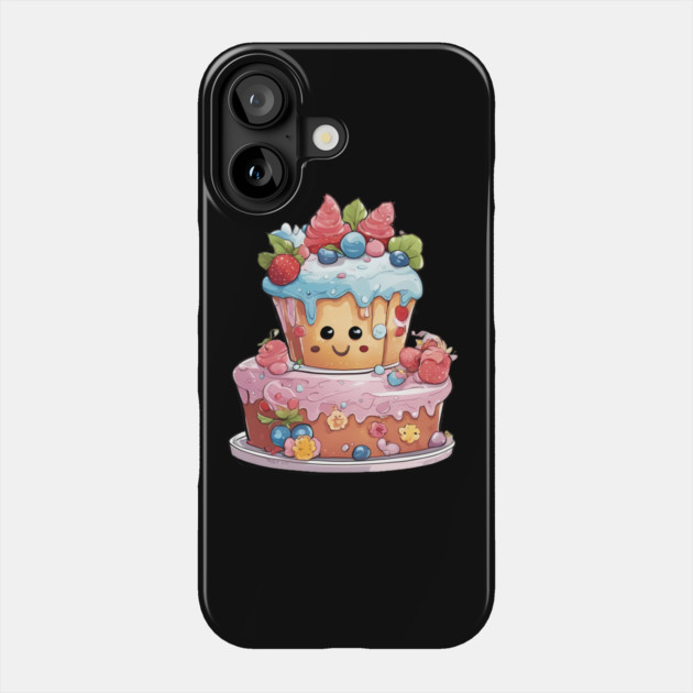 Birthday Cake Cartoon Phone Case by animegirlnft
