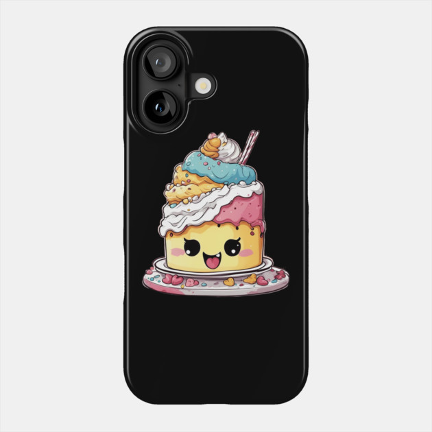 Kawaii Birthday Cake Phone Case by animegirlnft
