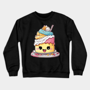 Kawaii Birthday Cake Crewneck Sweatshirt