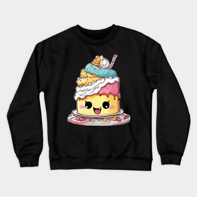 Kawaii Birthday Cake Crewneck Sweatshirt by animegirlnft