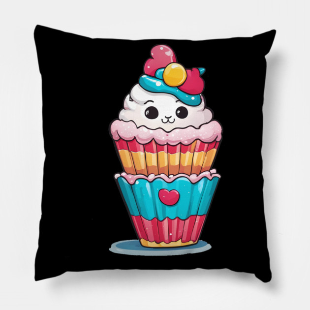 Rainbow Cupcake Pillow by animegirlnft