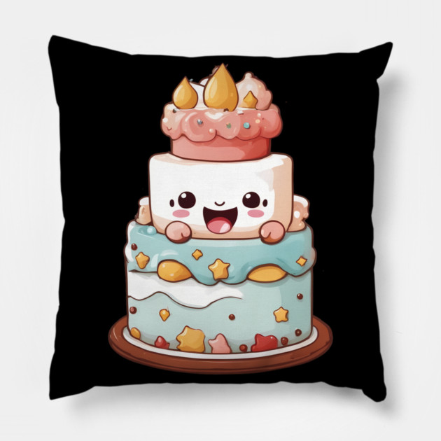 Cute Birthday Cake Pillow by animegirlnft