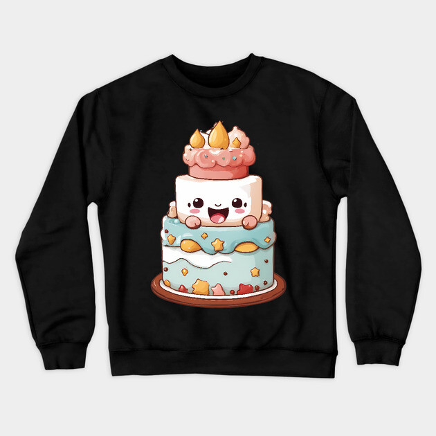 Cute Birthday Cake Crewneck Sweatshirt by animegirlnft