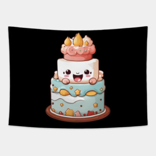 Cute Birthday Cake Tapestry