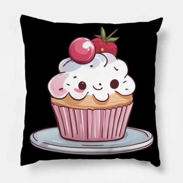 Cute Kawaii Cup Cake Pillow by animegirlnft