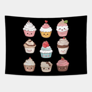 Kawaii Cupcake Tapestry