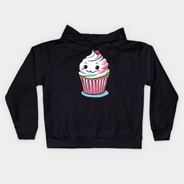 Cute Kawaii Cake Kids Hoodie by animegirlnft