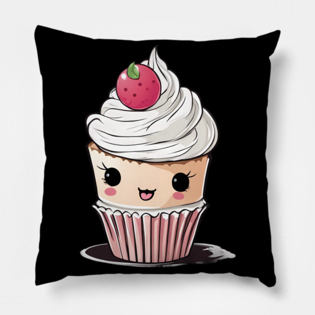Cute Kawaii Cupcake Pillow by animegirlnft