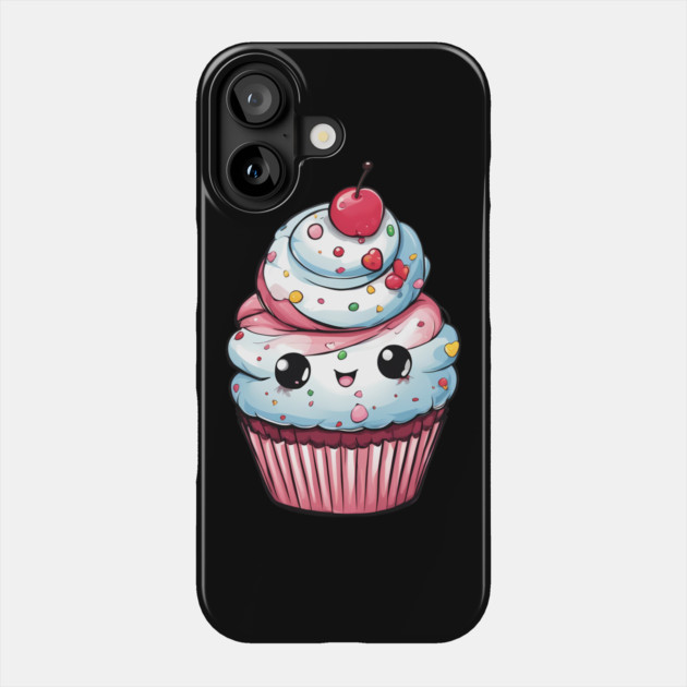 Cute Cupcake Cartoon Phone Case by animegirlnft