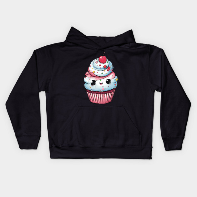 Cute Cupcake Cartoon Kids Hoodie by animegirlnft