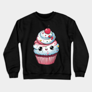 Cute Cupcake Cartoon Crewneck Sweatshirt