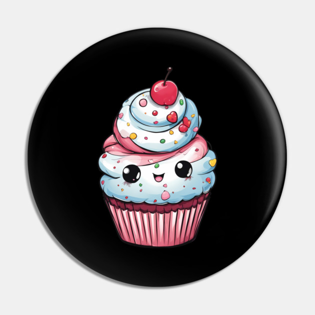 Cute Cupcake Cartoon Pin by animegirlnft