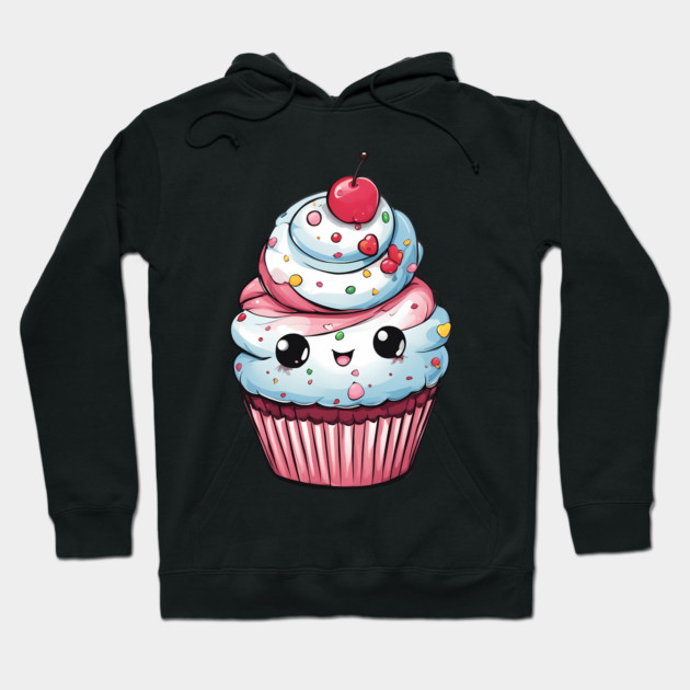 Cute Cupcake Cartoon Hoodie by animegirlnft