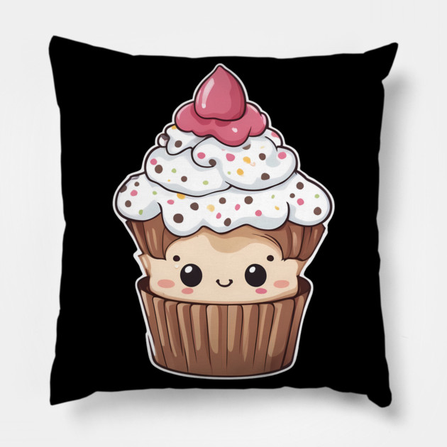Funny Cupcake Kawaii Pillow by animegirlnft