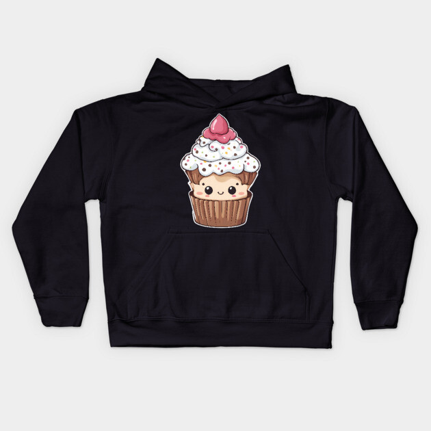 Funny Cupcake Kawaii Kids Hoodie by animegirlnft