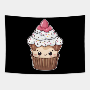 Funny Cupcake Kawaii Tapestry
