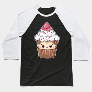 Funny Cupcake Kawaii Baseball T-Shirt