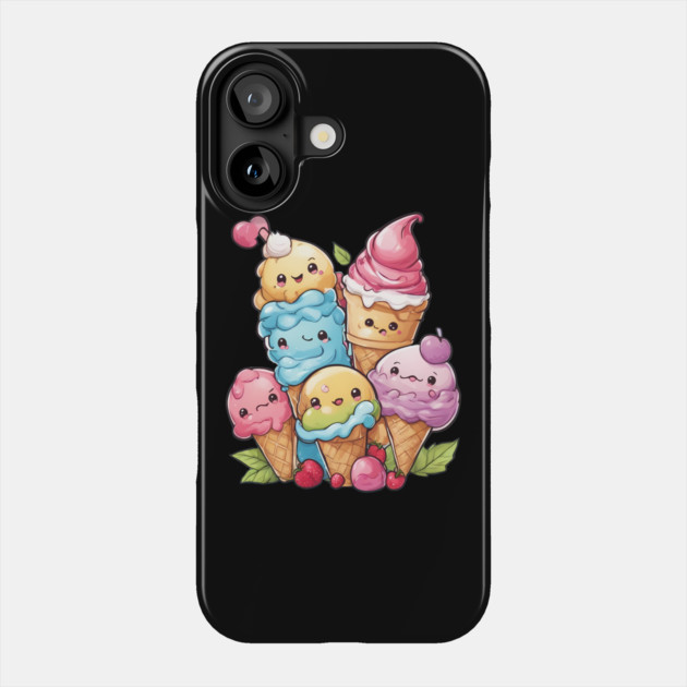Kawaii Ice Cream Phone Case by animegirlnft