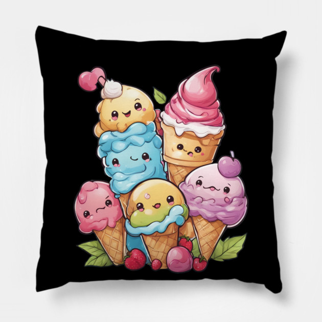 Kawaii Ice Cream Pillow by animegirlnft
