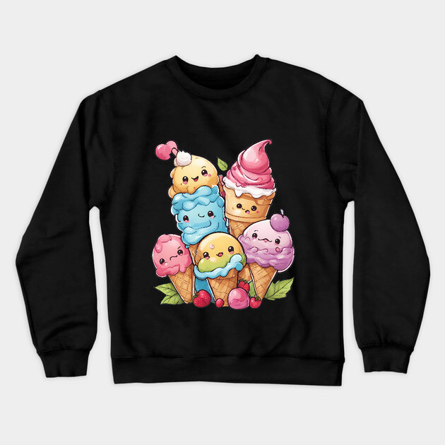 Kawaii Ice Cream Crewneck Sweatshirt by animegirlnft