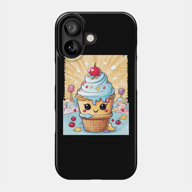 Cute Ice Cream Cartoon Phone Case by animegirlnft