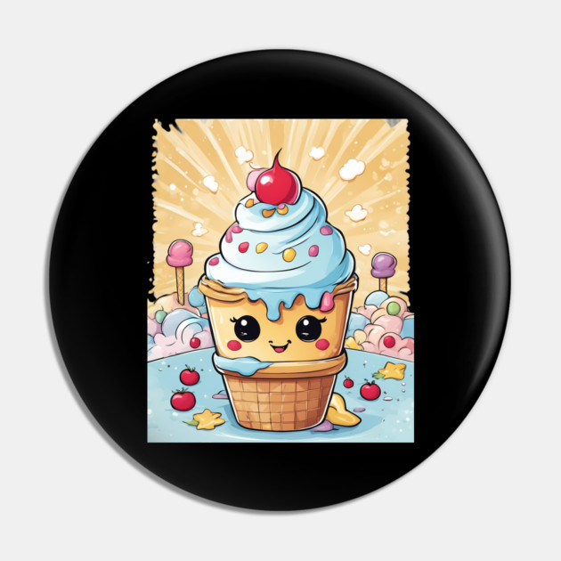 Cute Ice Cream Cartoon Pin by animegirlnft