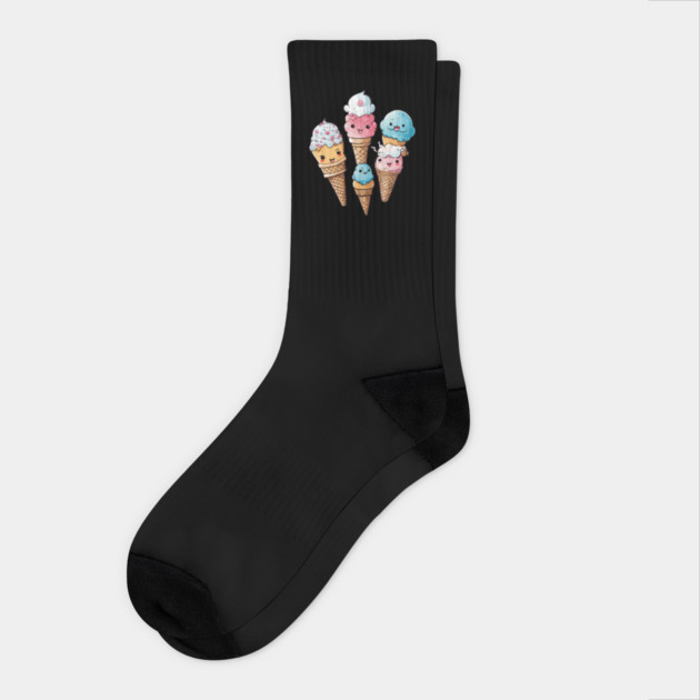 Kawaii Ice Cream Cone Socks by animegirlnft