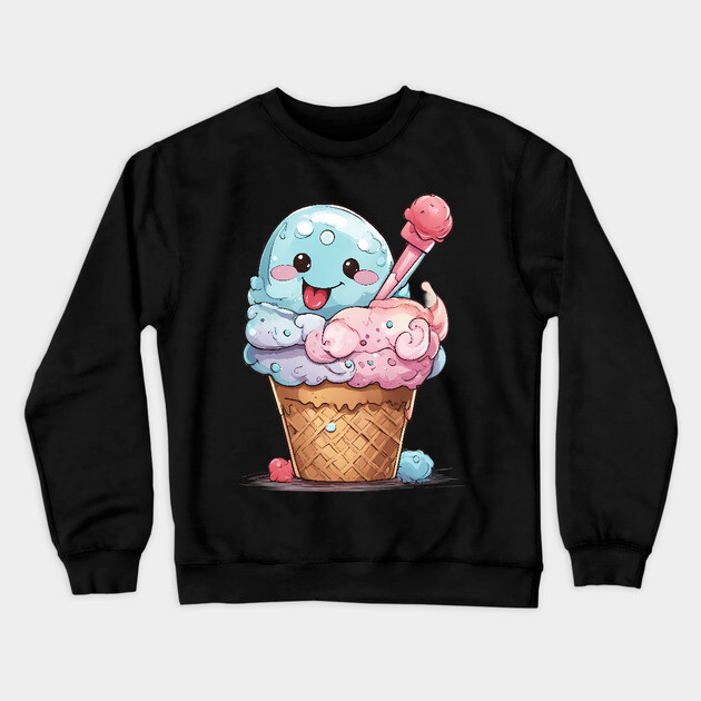 Ice Cream Emoji Crewneck Sweatshirt by animegirlnft