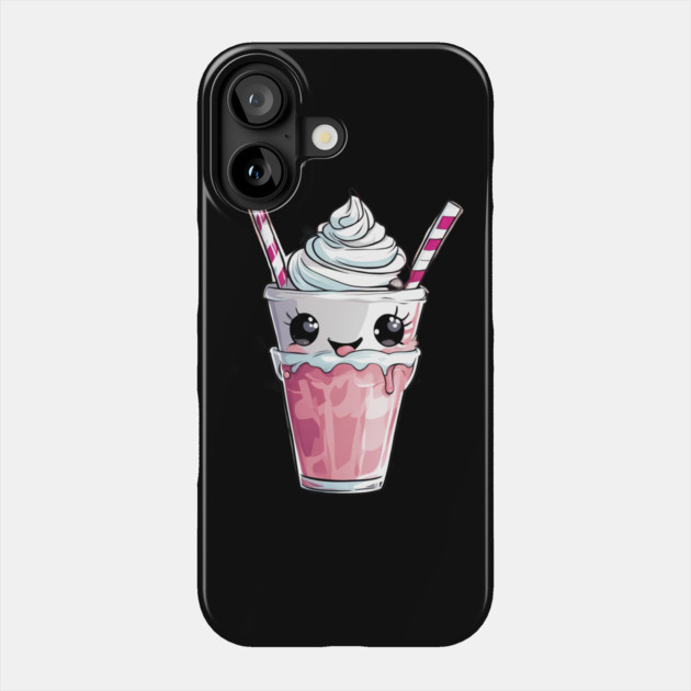 Pink Strawberry Milkshake Phone Case by animegirlnft