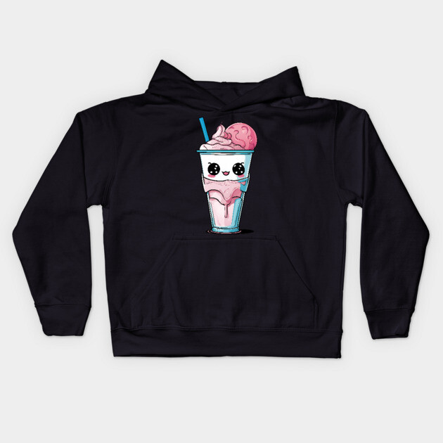 Kawaii Milkshake Kids Hoodie by animegirlnft
